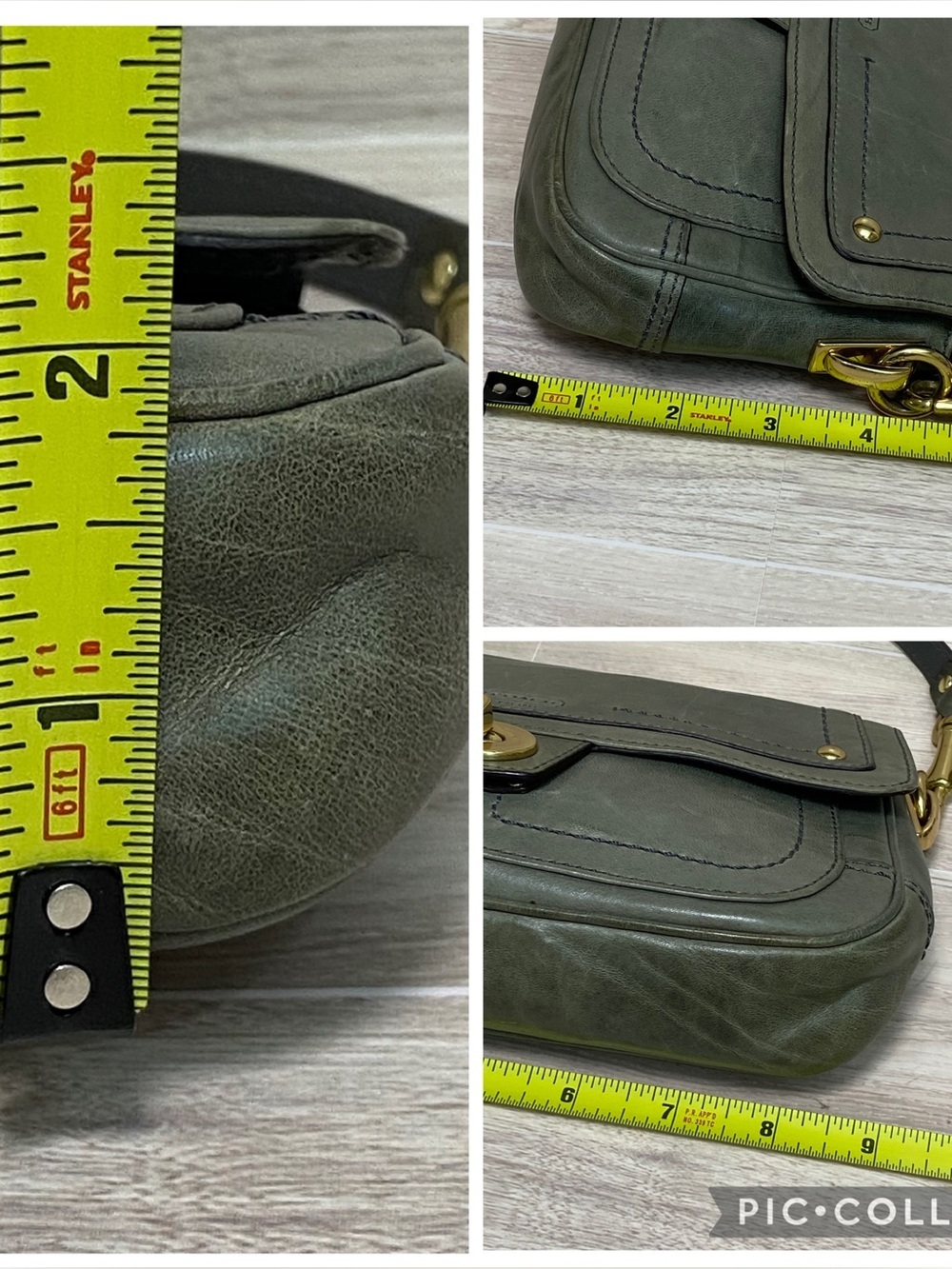 Coach Vintage Y2K Legacy Mini Shoulder Bag Wristlet Olive Green Leather - Picture 15 of 15